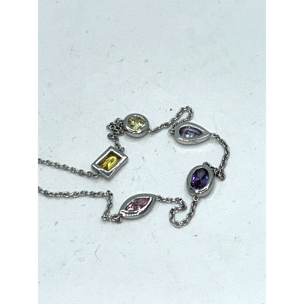 Vintage Signed 925 and gemstone ankle bracelet